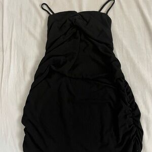 Elegant Black Ruched Dress